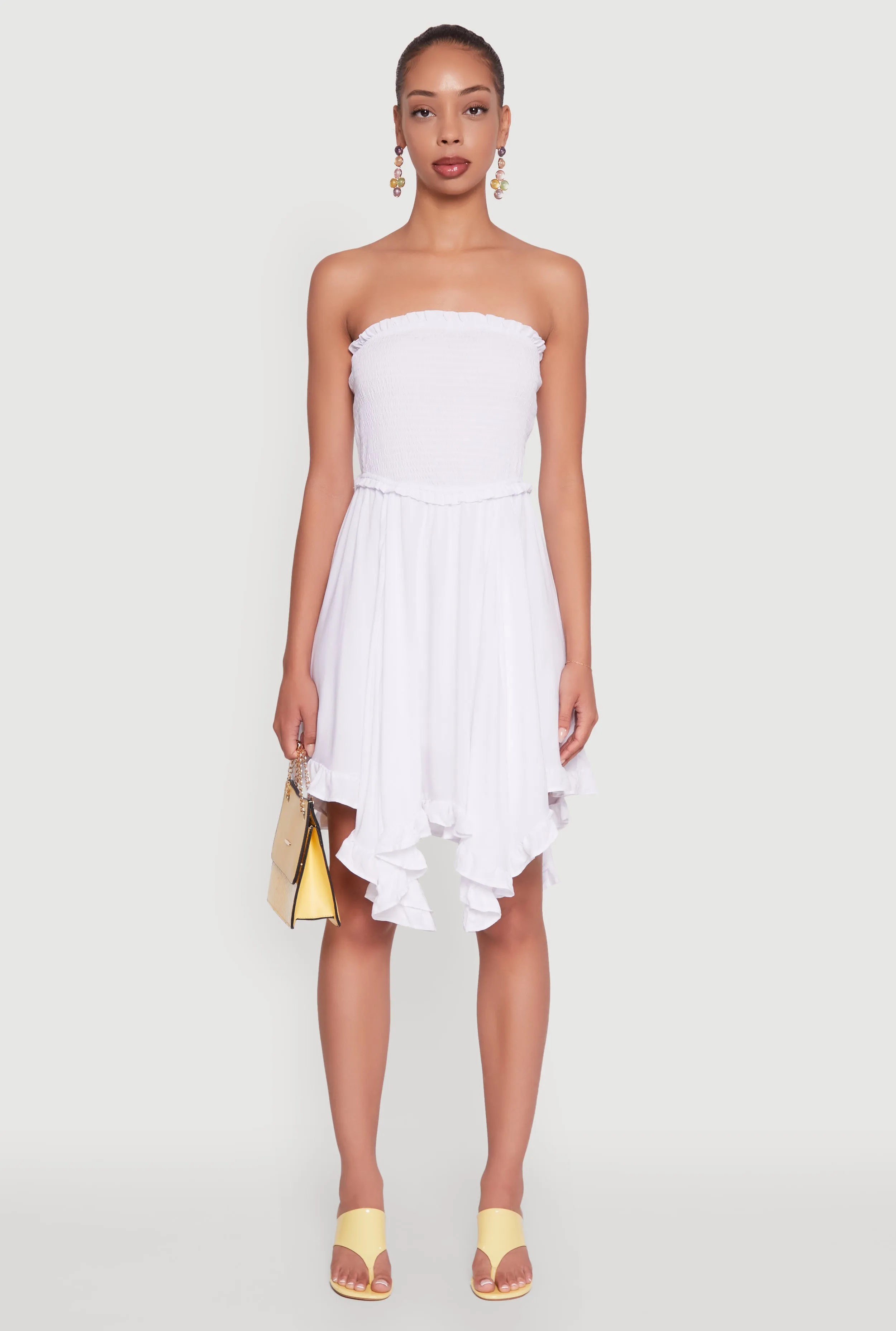 Smocked Handkerchief Hem Tube Dress sold by Rainbow product image thumbnail 2