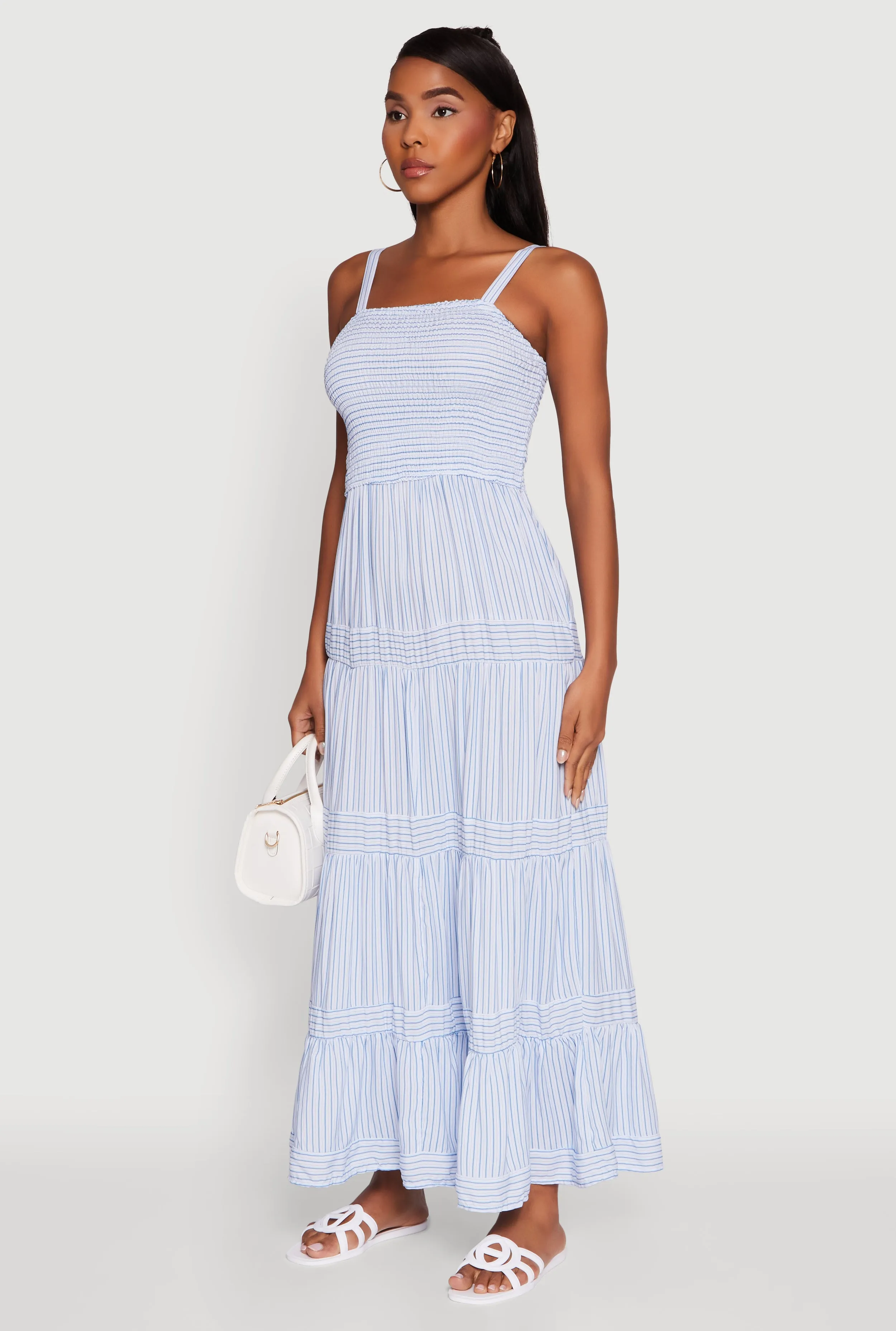 Striped Tiered Maxi Sundress sold by Rainbow product image thumbnail 3