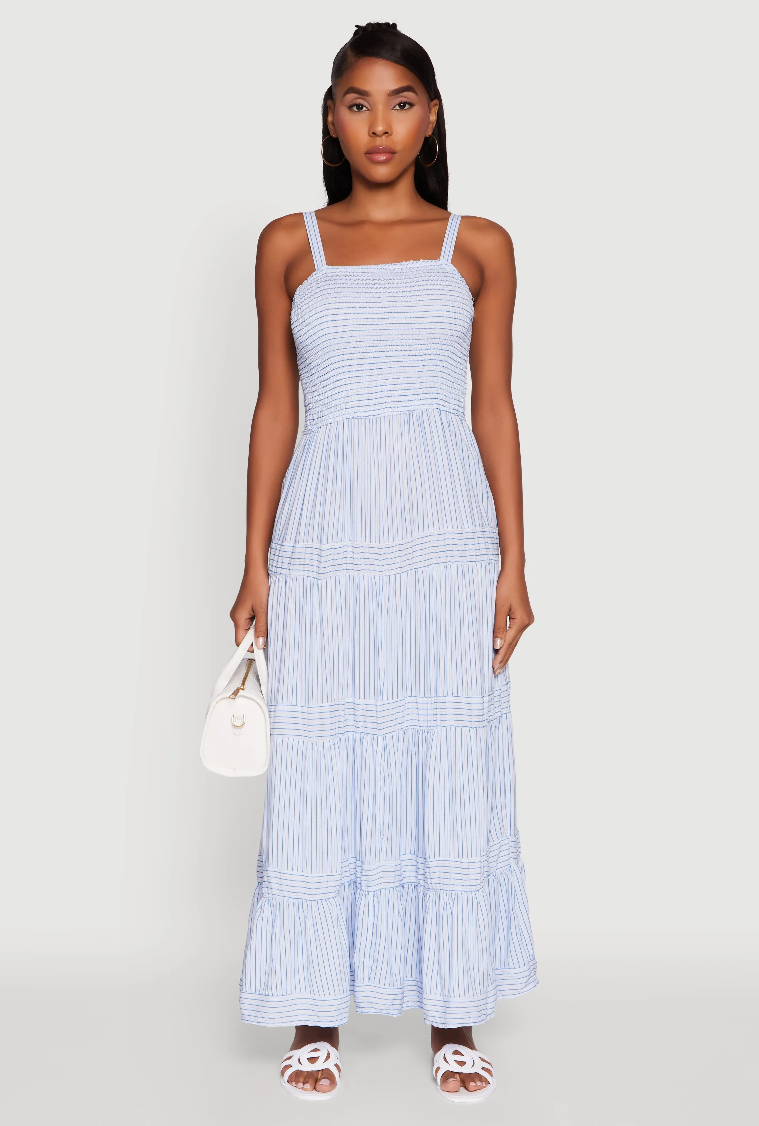 Striped Tiered Maxi Sundress sold by Rainbow product image thumbnail 2