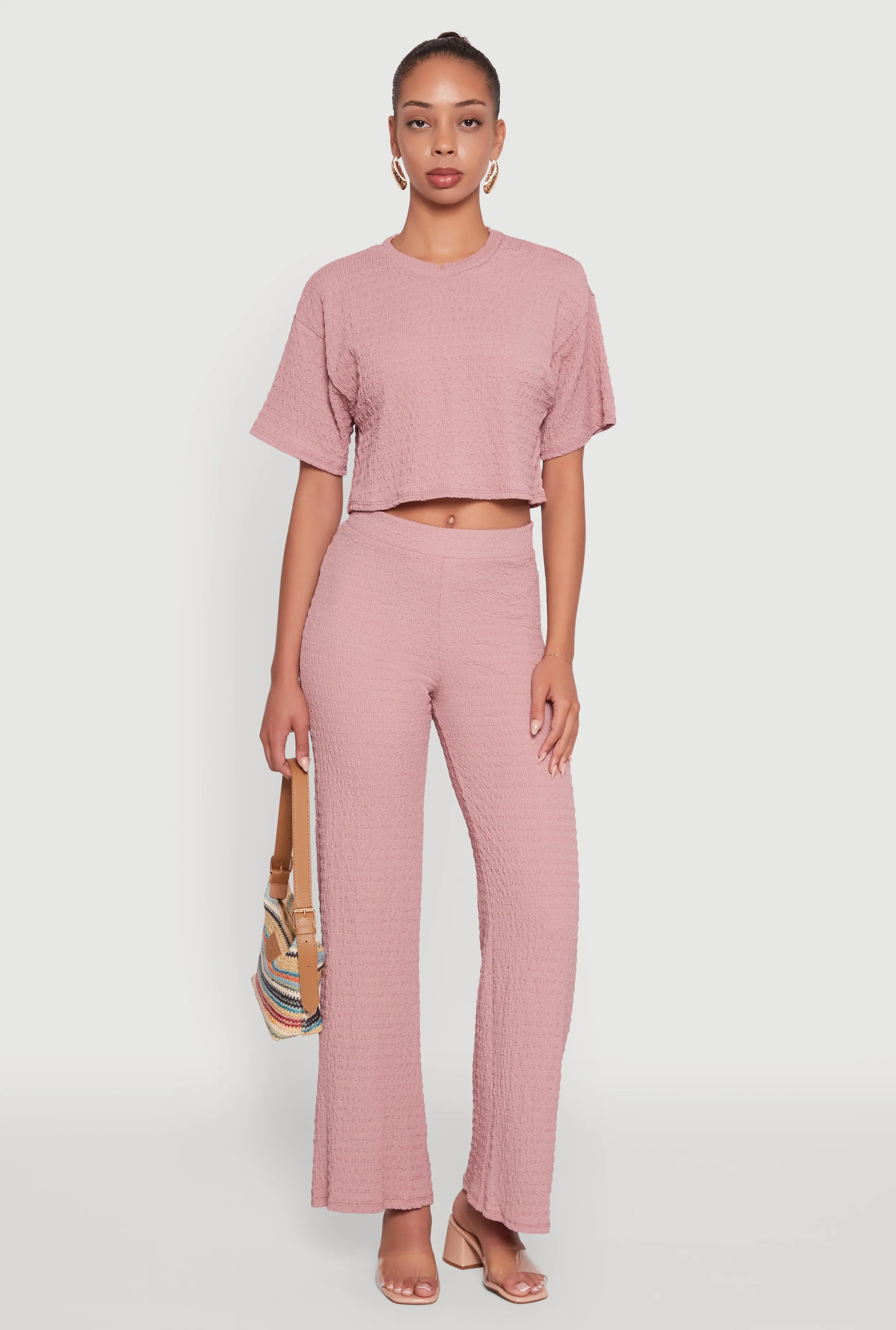 Textured Knit Boxy Crop Top sold by Rainbow product image thumbnail 2