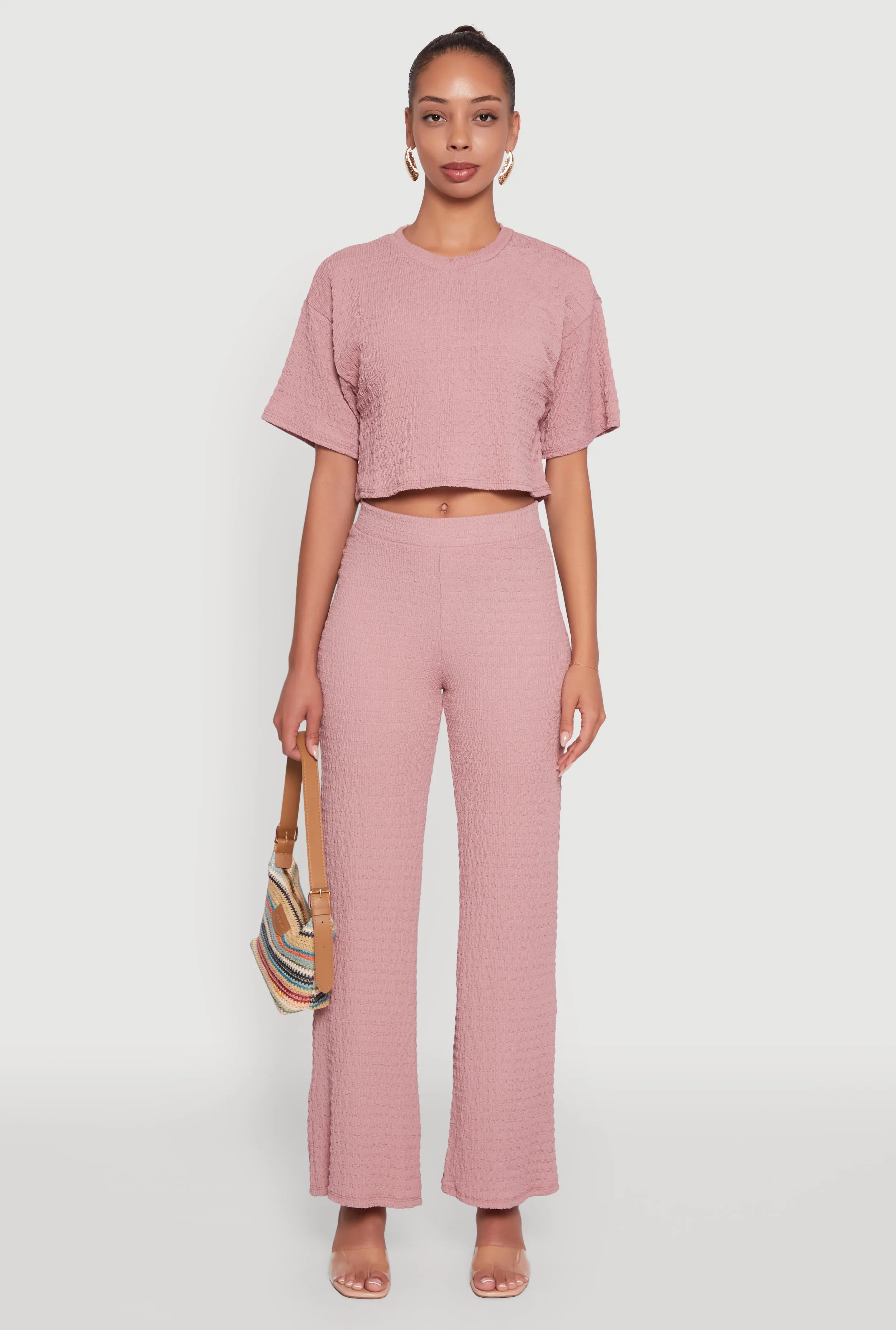 Textured Knit Boxy Crop Top sold by Rainbow product image thumbnail 3