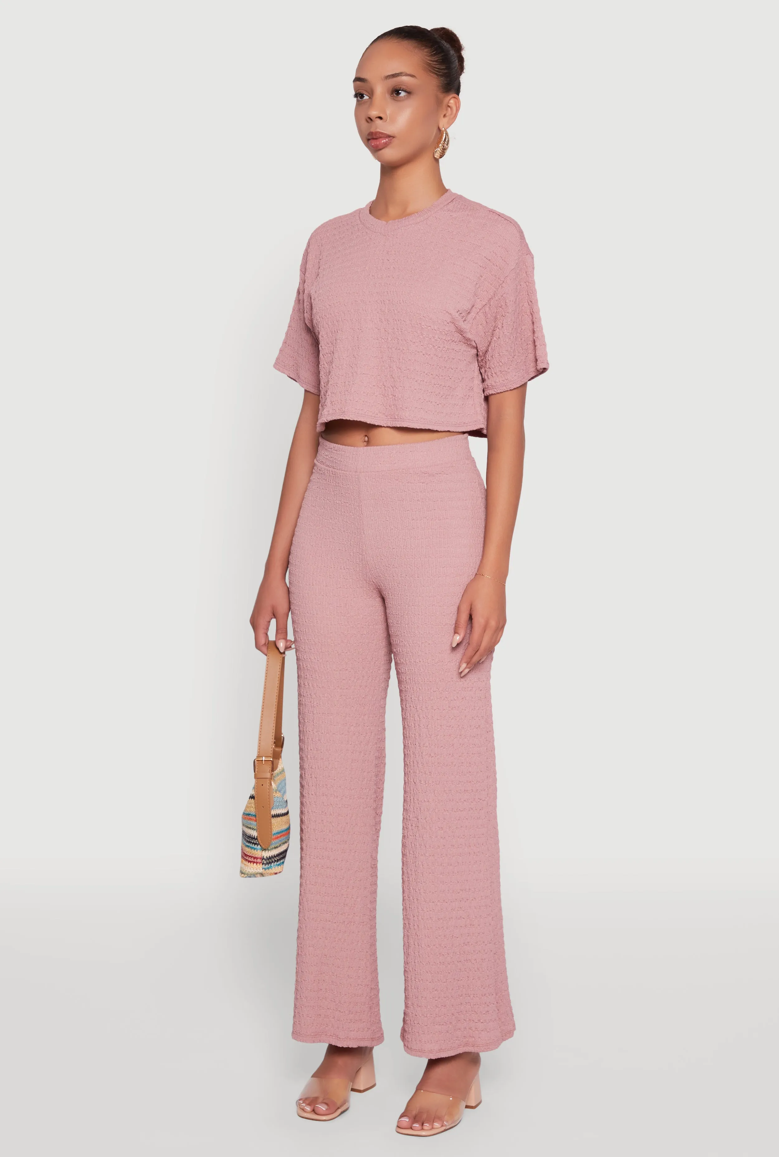 Textured Knit Boxy Crop Top sold by Rainbow product image thumbnail 5