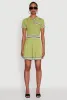 Daisy High Waisted Pleated Skirt with Varsity Stripe Detail sold by Rainbow