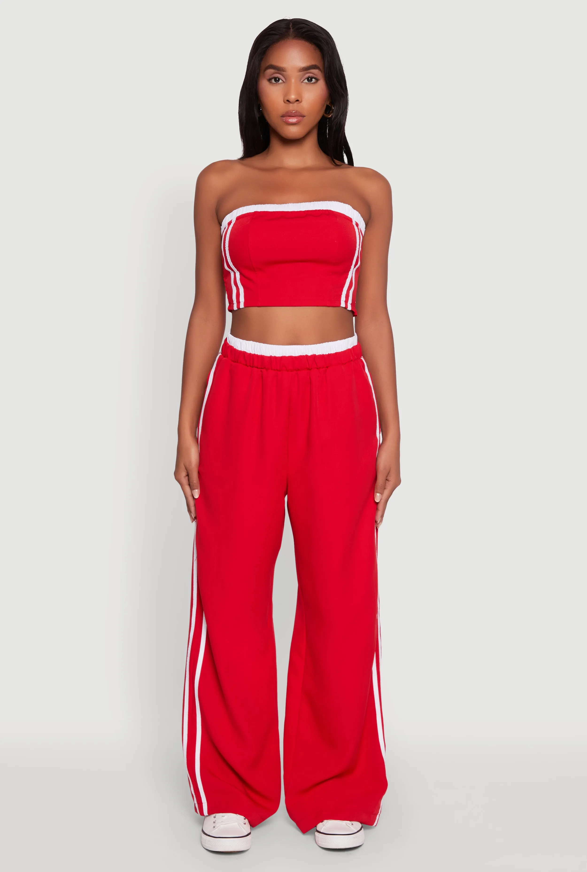 Varsity Stripe Crop Tube Top sold by Rainbow product image thumbnail 3