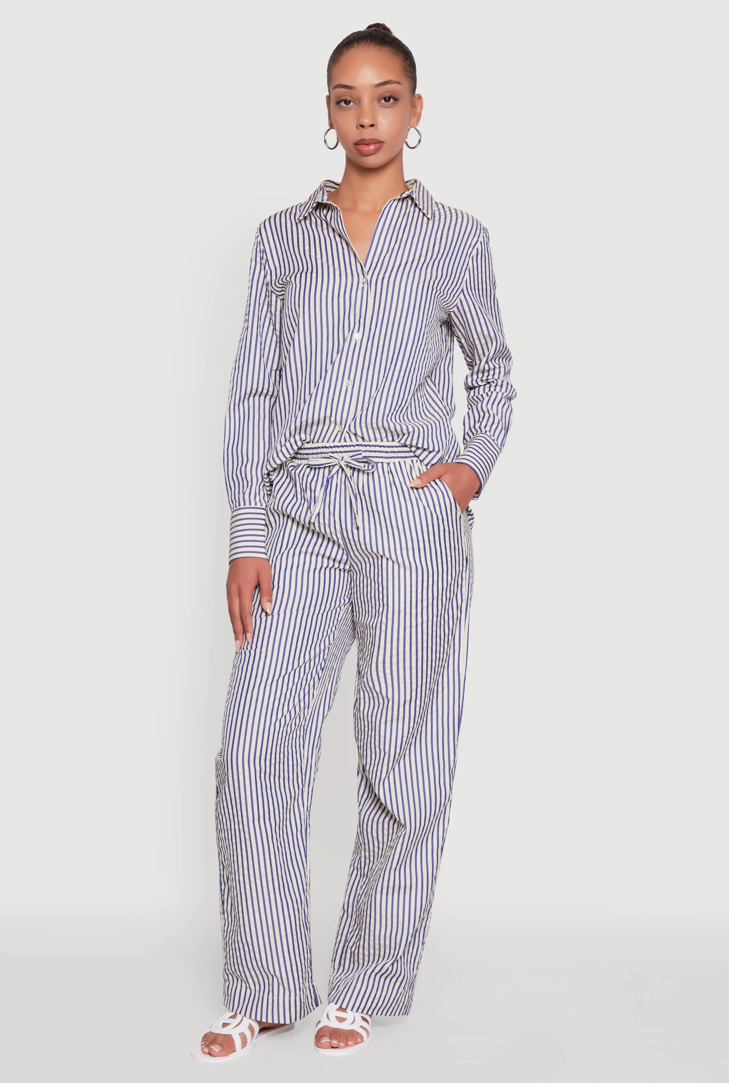 Striped Mid Rise Palazzo Pants sold by Rainbow