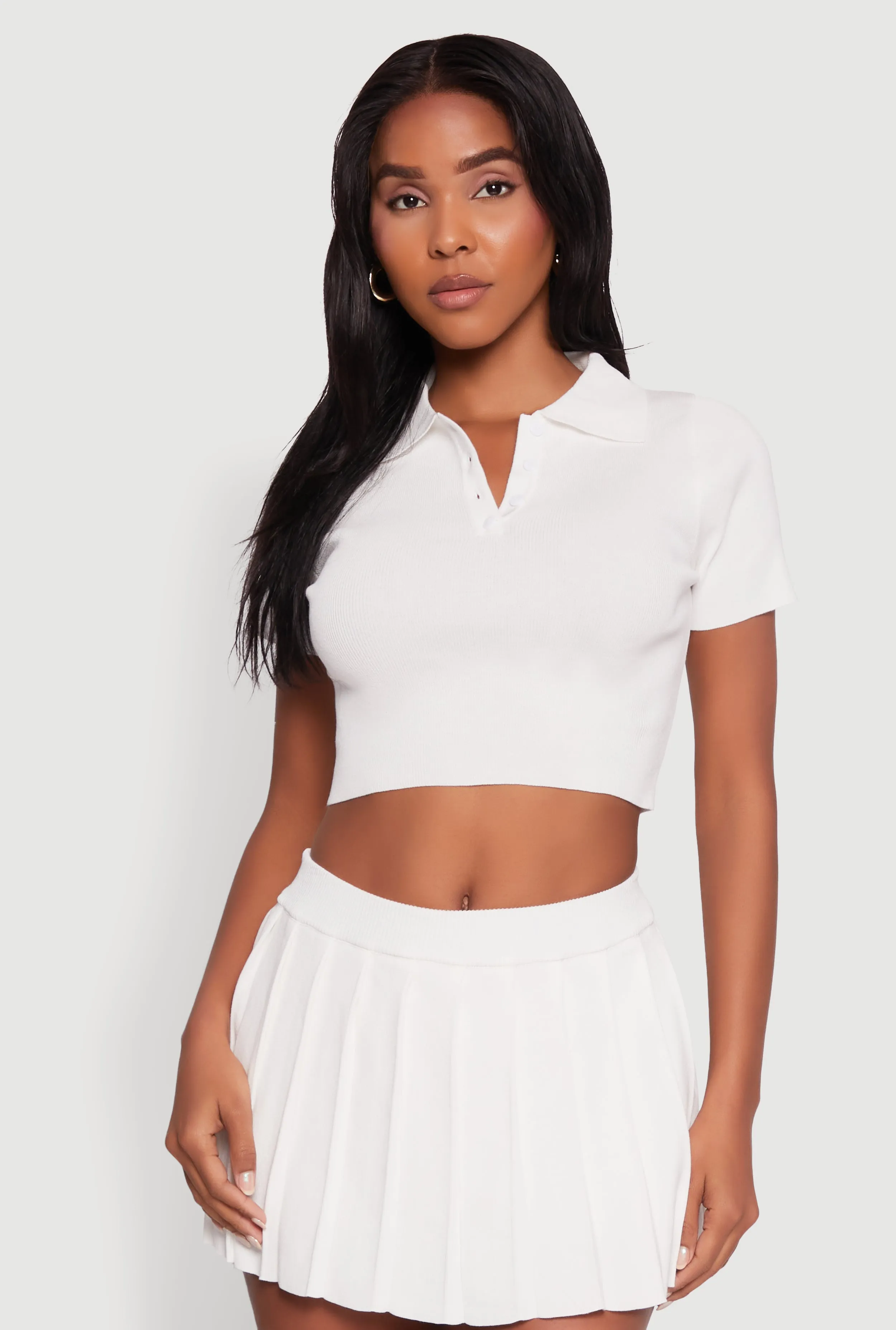 Daisy Classic Fit Short Sleeve Cropped Polo Shirt sold by Rainbow