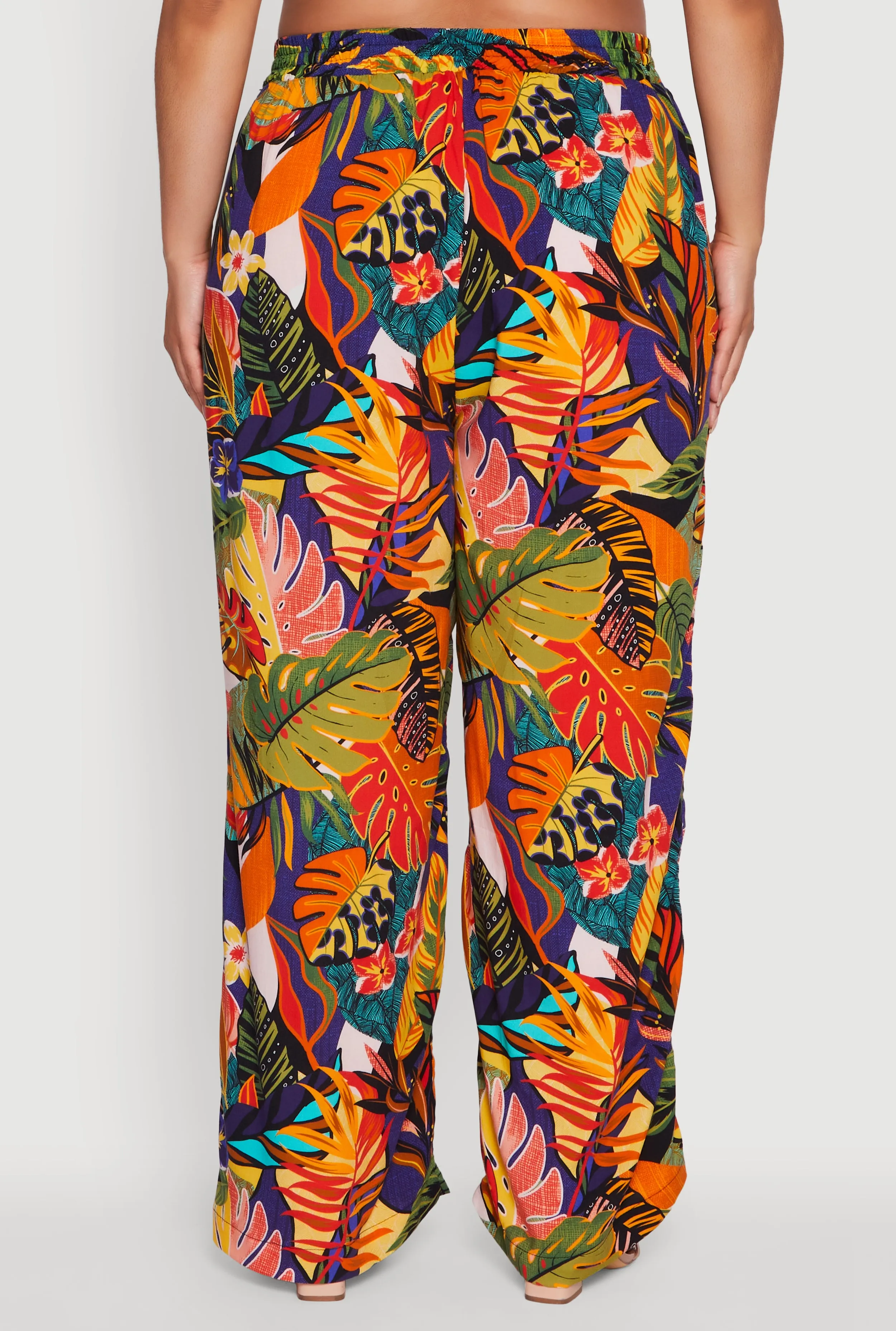 Plus Size High Waisted Floral Print Palazzo Pants sold by Rainbow product image thumbnail 5
