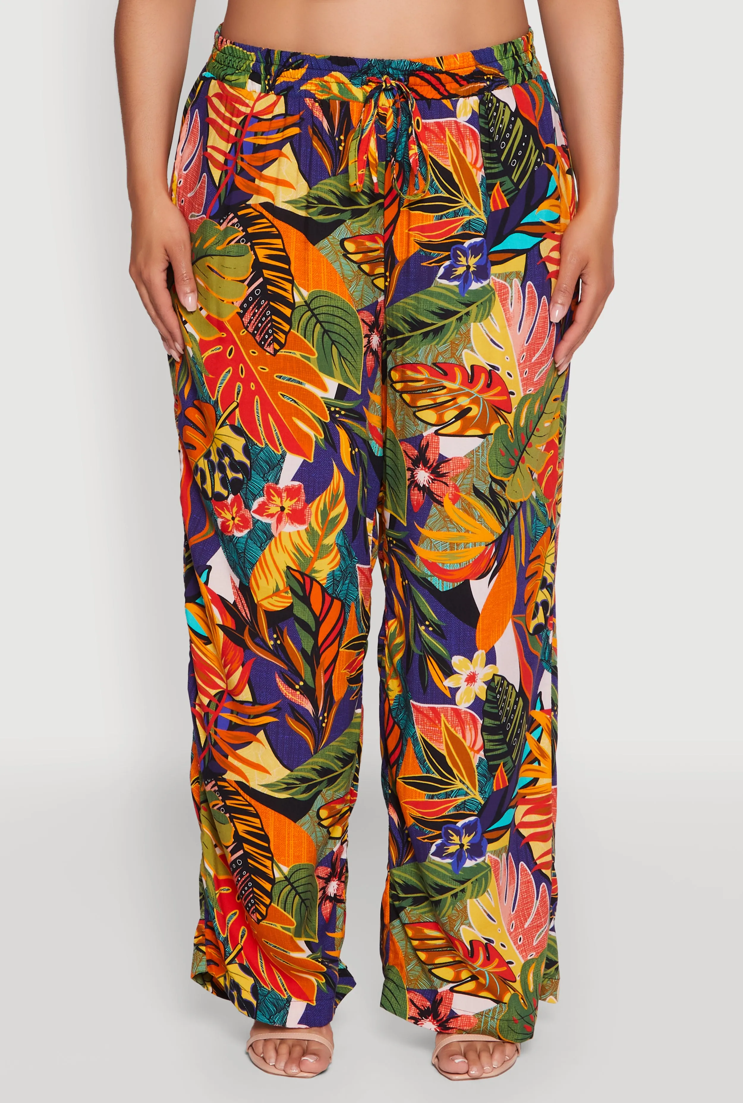 Plus Size High Waisted Floral Print Palazzo Pants sold by Rainbow product image thumbnail 3