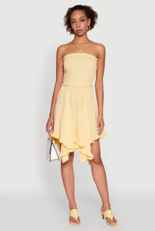 Smocked Handkerchief Hem Tube Dress sold by Rainbow