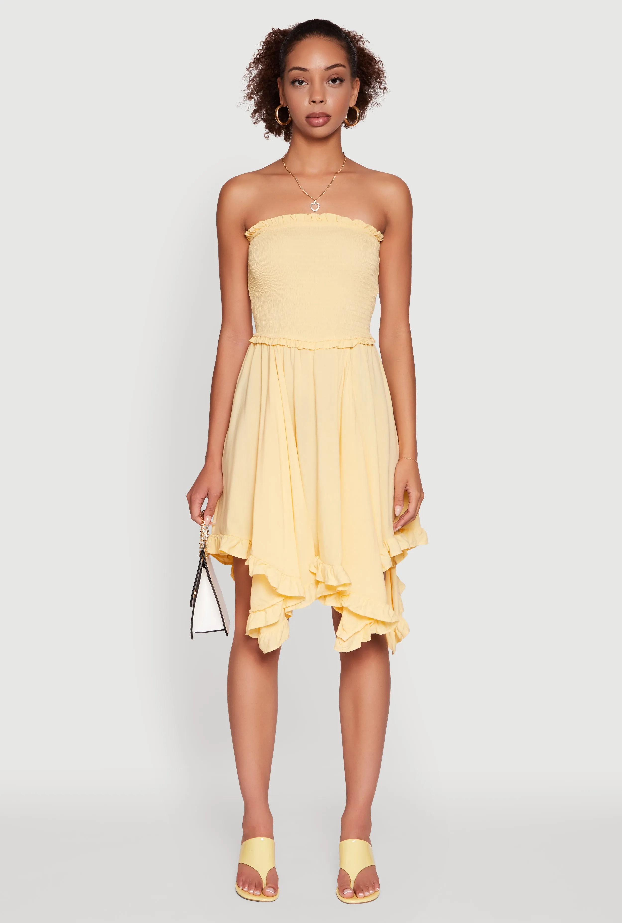 Smocked Handkerchief Hem Tube Dress sold by Rainbow product image thumbnail 2