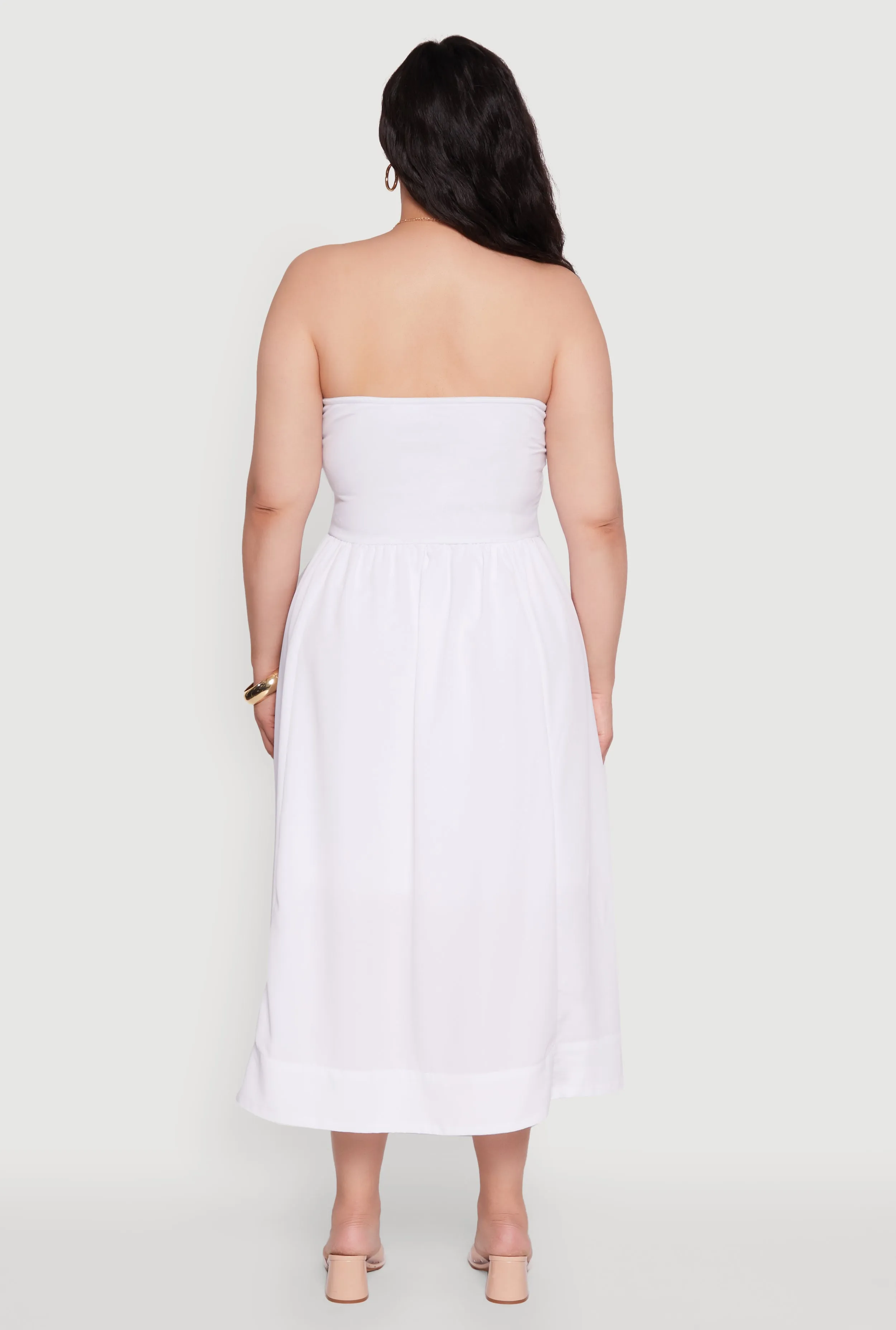 Plus Size Strapless Side Pocket Midi Dress sold by Rainbow product image thumbnail 5