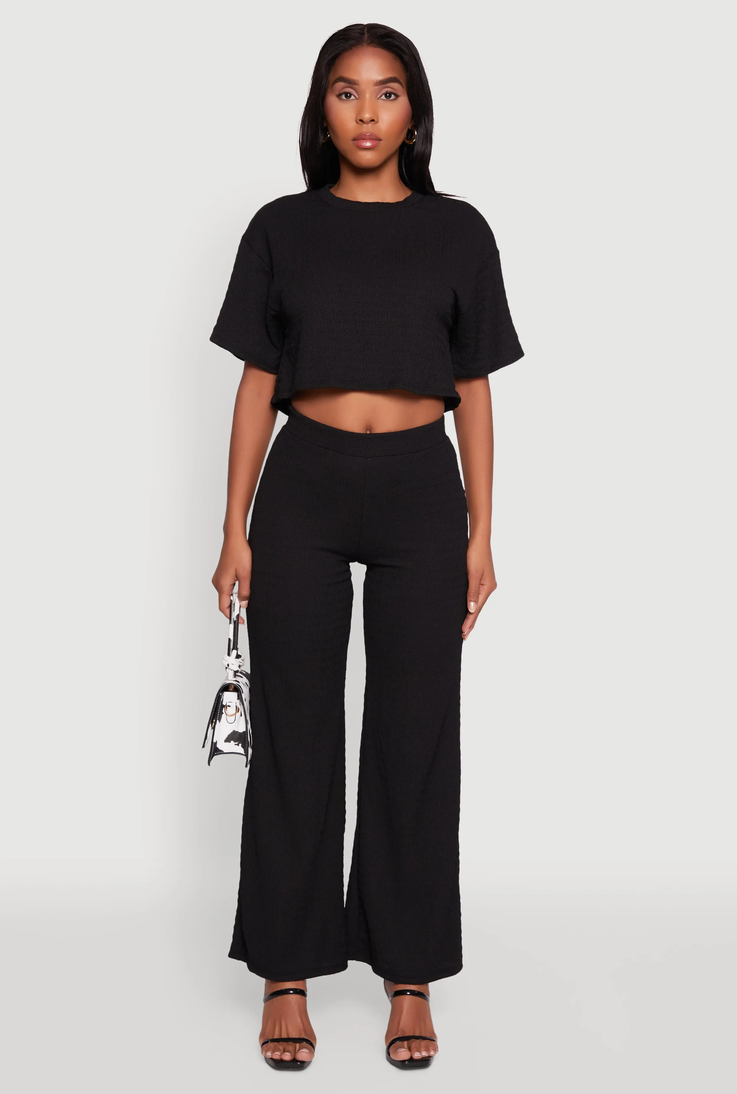 Textured Knit Boxy Crop Top sold by Rainbow product image thumbnail 3
