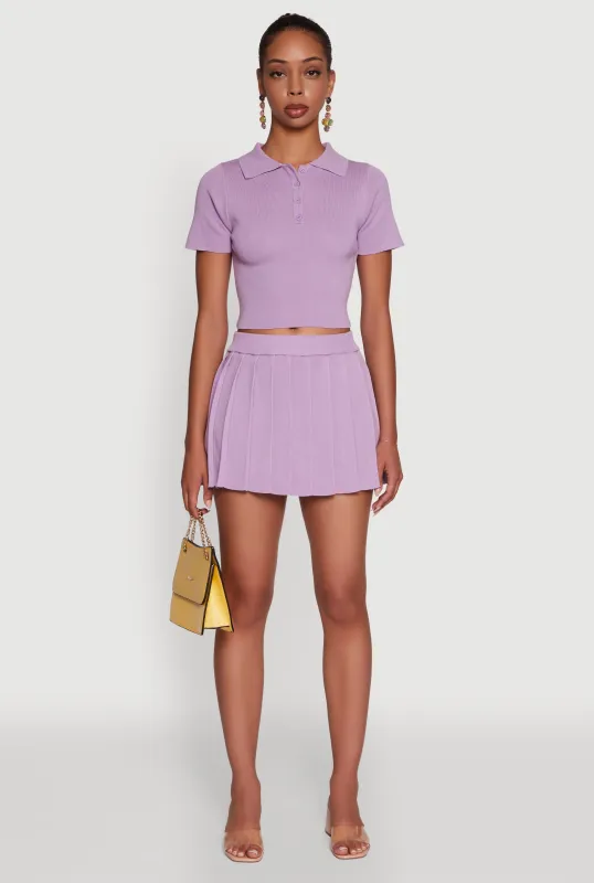 Daisy High Waisted Pleated Mini Skort sold by Rainbow