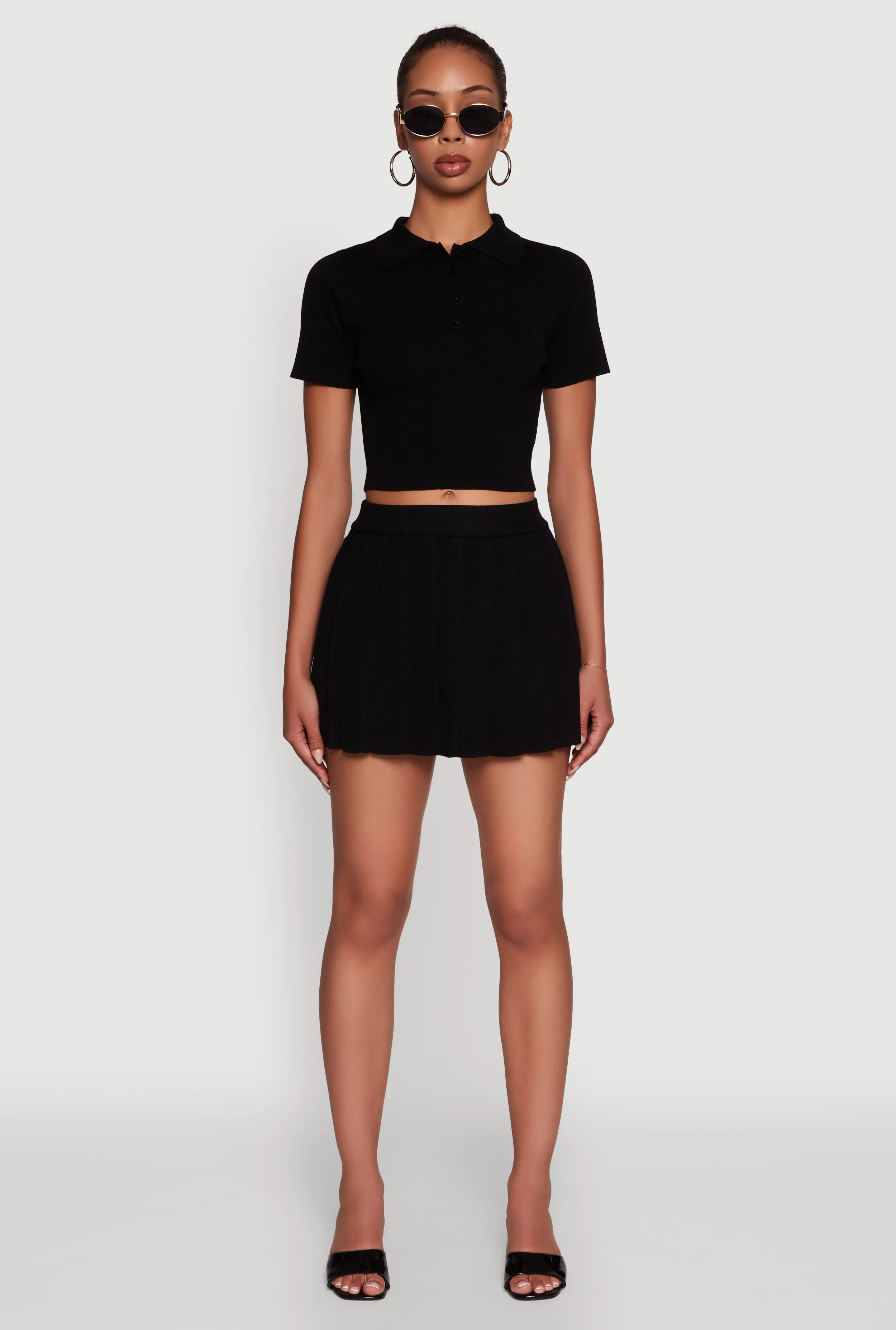 Daisy High Waisted Pleated Mini Skort sold by Rainbow
