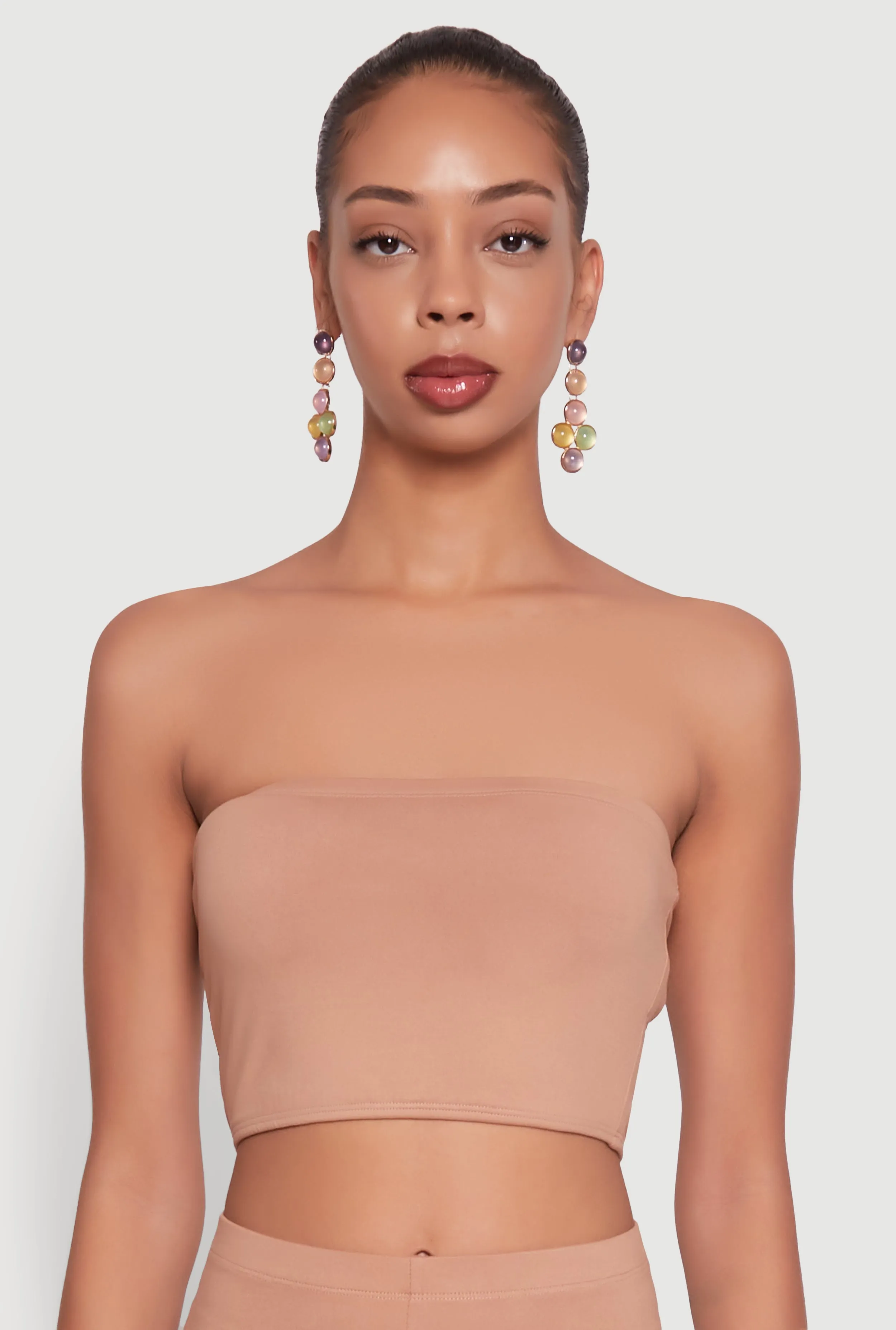 Trendy Solid Cropped Bandeau Top sold by Rainbow