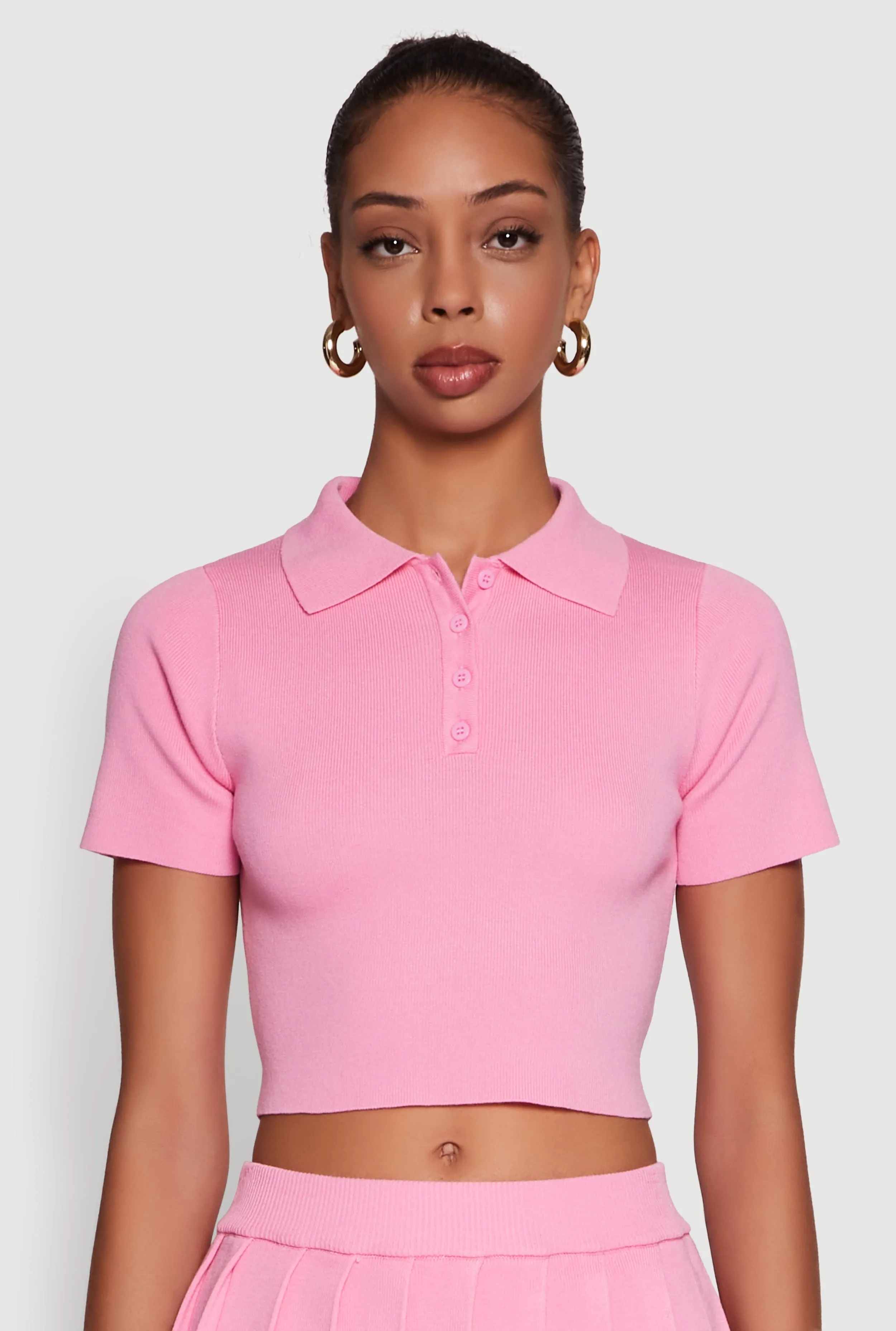 Daisy Classic Fit Short Sleeve Cropped Polo Shirt sold by Rainbow