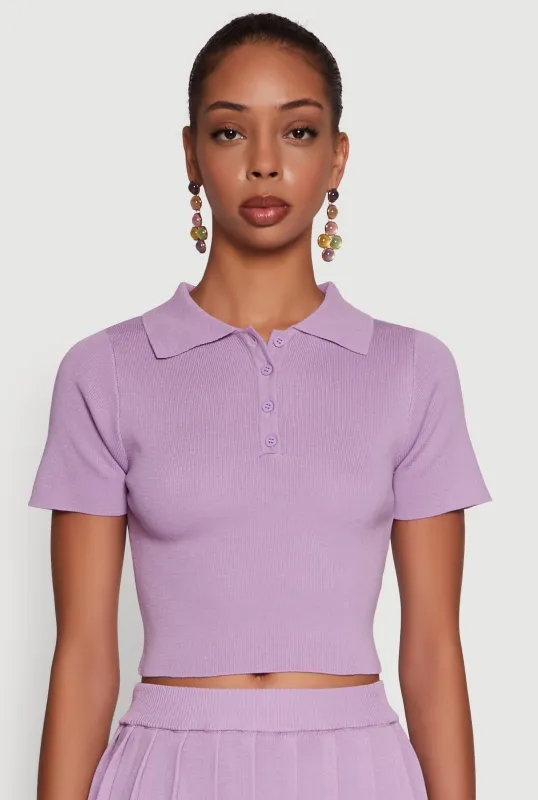 Daisy Classic Fit Short Sleeve Cropped Polo Shirt sold by Rainbow