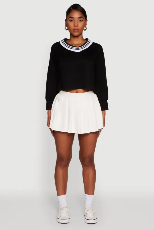 Trendy Soft Knit Solid Pleated Skort sold by Rainbow