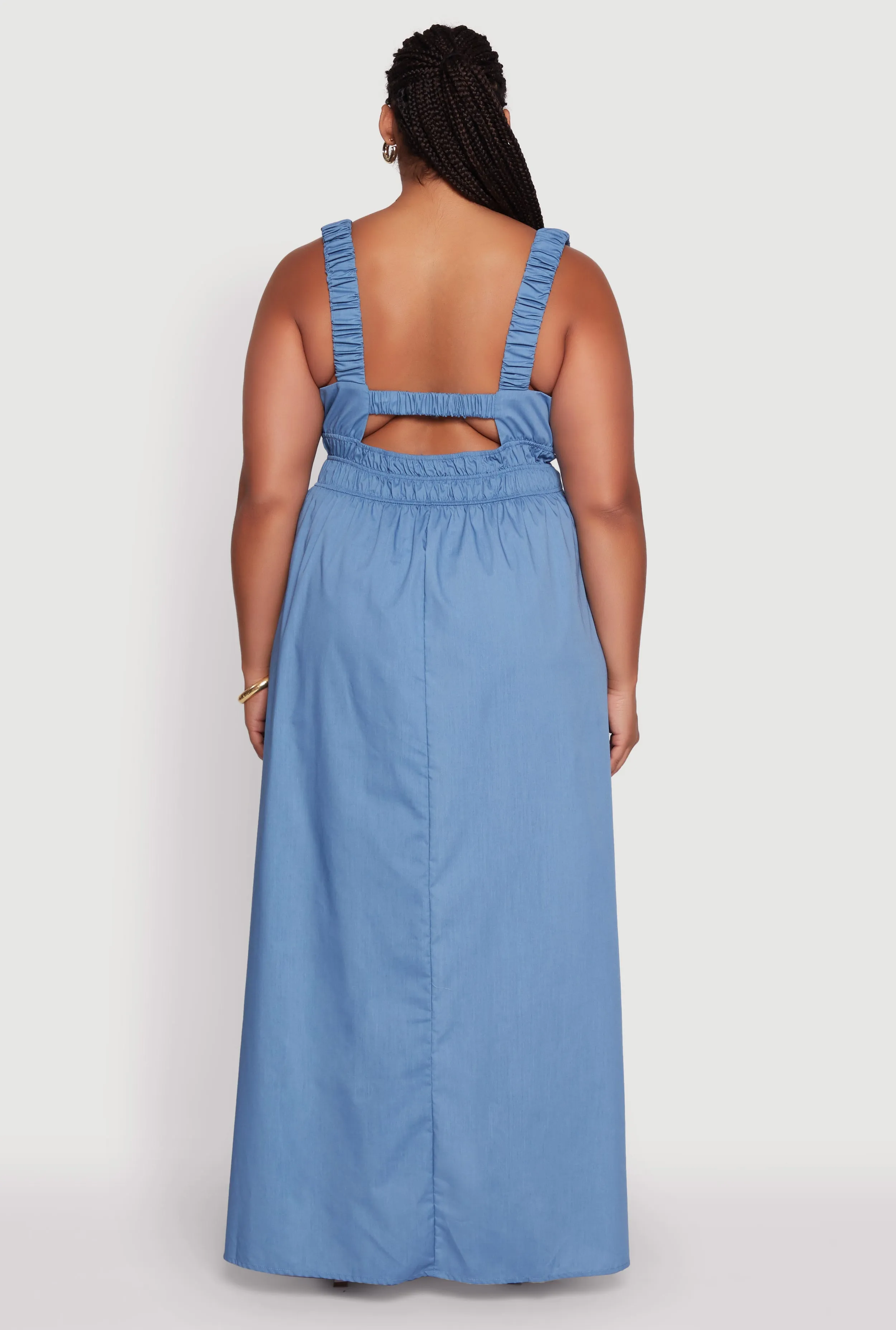 Plus Size Poplin Tie Front Maxi Dress sold by Rainbow product image thumbnail 5
