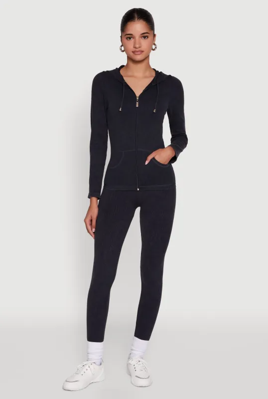 Seamless Rib Knit Acid Wash Leggings sold by Rainbow