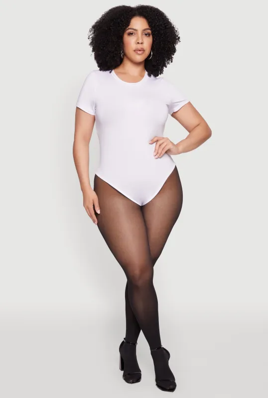 Plus Size Daisy Crew Neck Short Sleeve Bodysuit sold by Rainbow