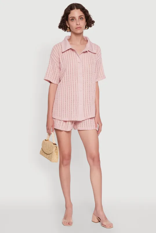 Trendy High Waisted Shadow Stripe Shorts sold by Rainbow