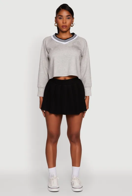 Trendy Soft Knit Solid Pleated Skort sold by Rainbow