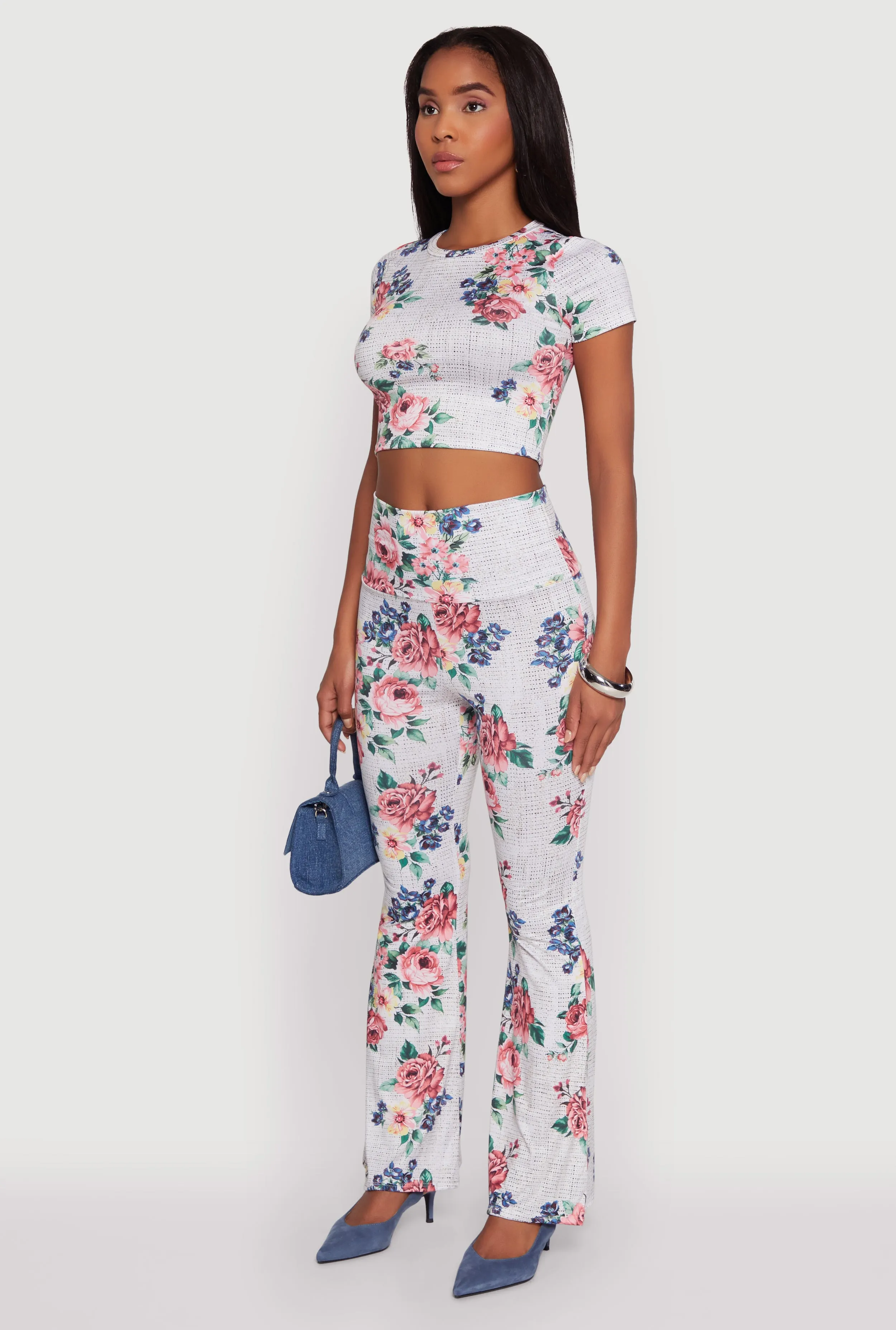 Floral Print High Neck Crop Top sold by Rainbow product image thumbnail 5