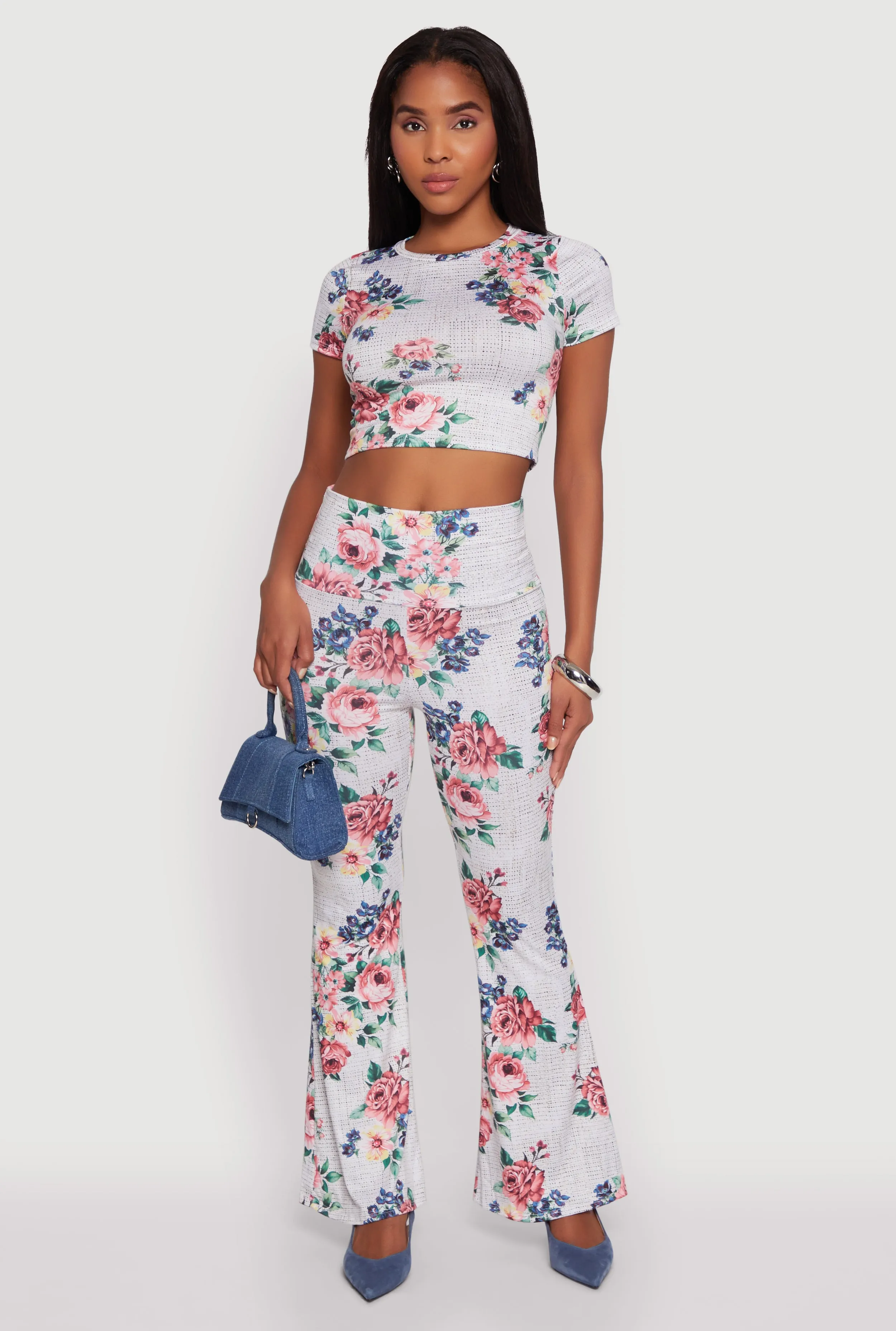 Floral Print High Neck Crop Top sold by Rainbow product image thumbnail 2