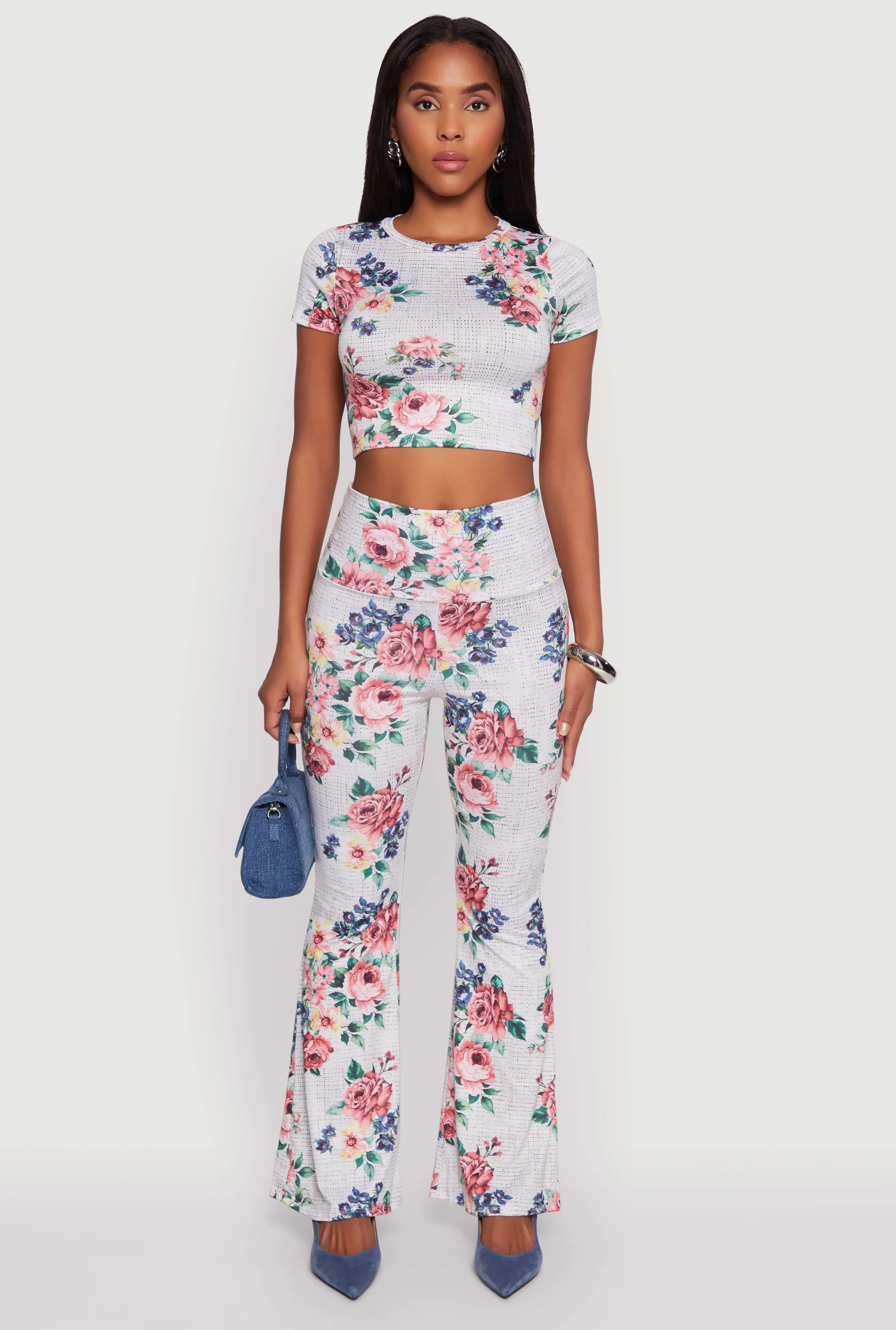Floral Print High Neck Crop Top sold by Rainbow product image thumbnail 3