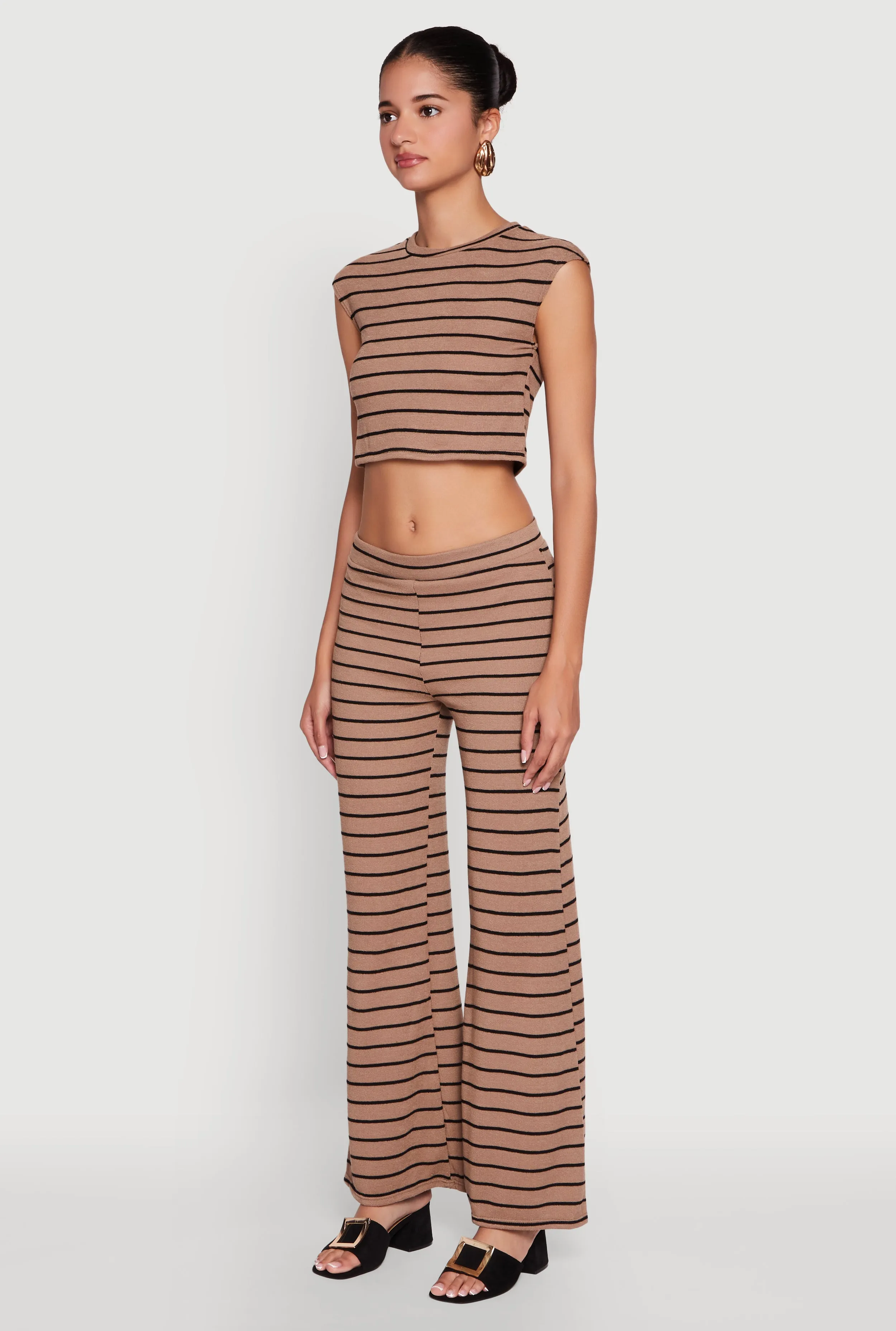 Trendy Striped Brushed Knit Crop Top sold by Rainbow product image thumbnail 5