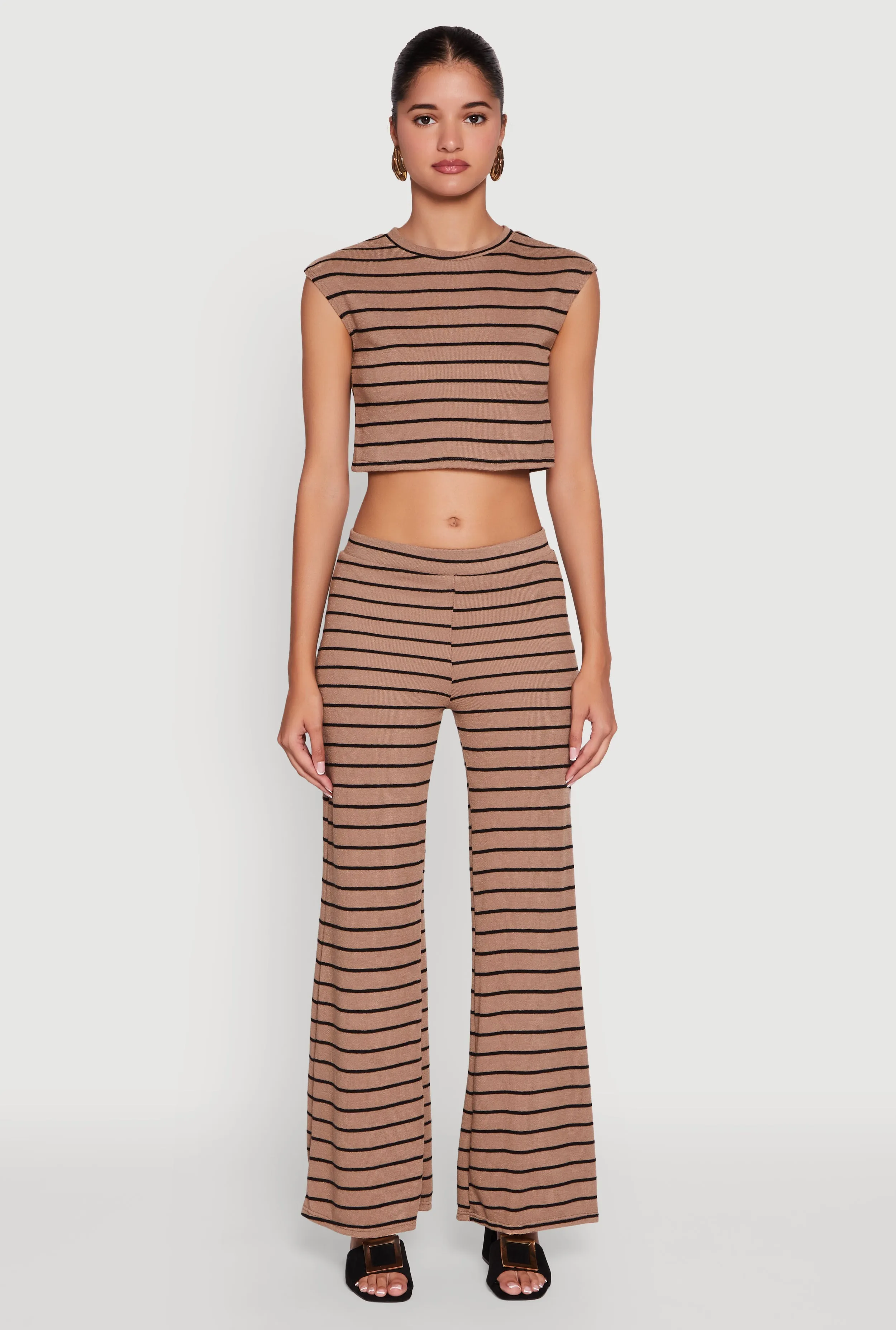 Trendy Striped Brushed Knit Crop Top sold by Rainbow product image thumbnail 3