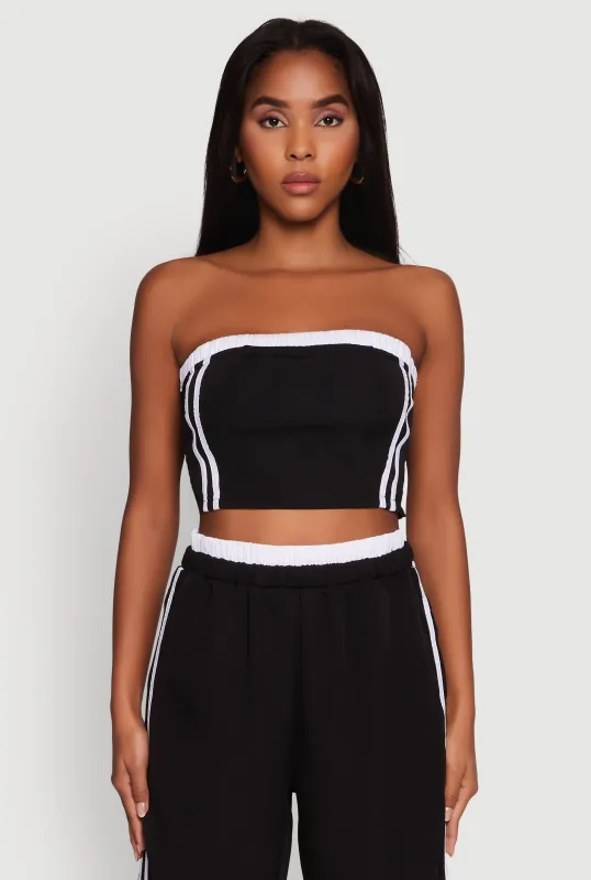 Varsity Stripe Crop Tube Top sold by Rainbow