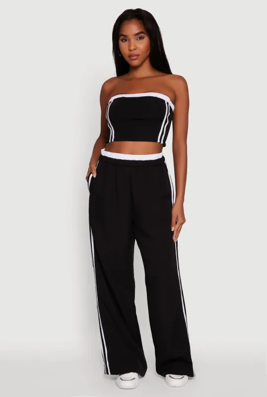 Varsity Stripe Wide Leg Pants sold by Rainbow