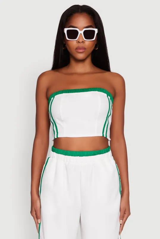 Varsity Stripe Crop Tube Top sold by Rainbow