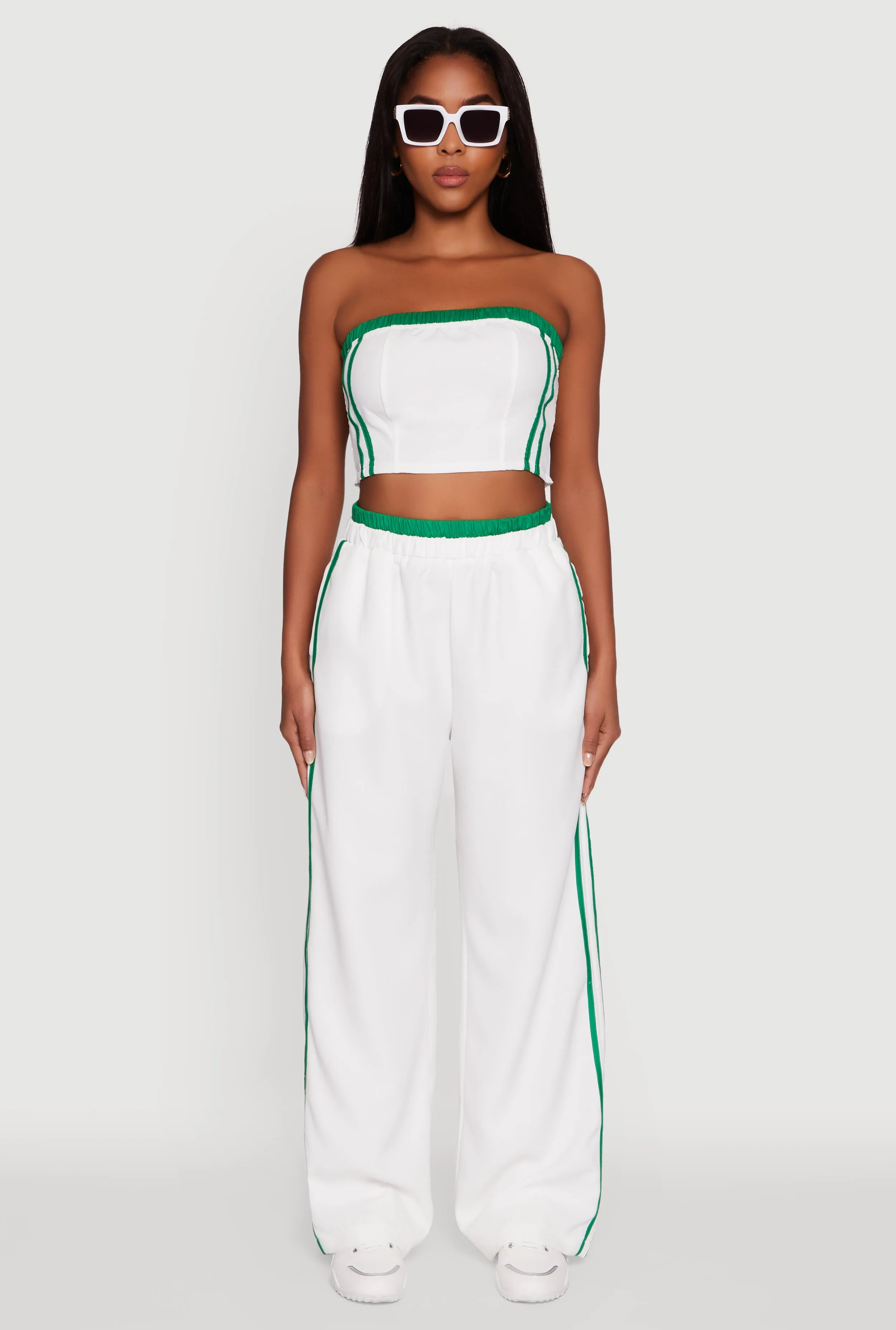 Varsity Stripe Crop Tube Top sold by Rainbow product image thumbnail 3