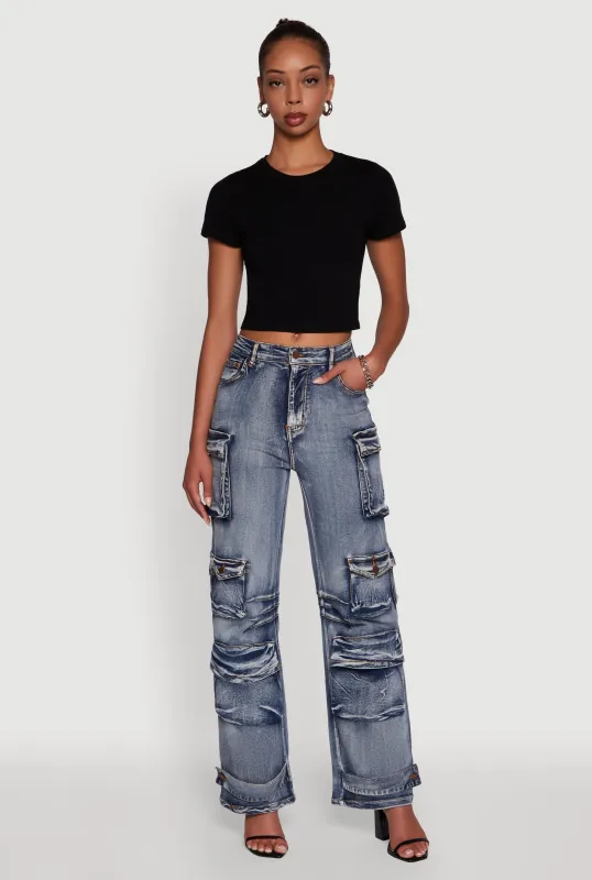 Daisy Mineral Wash Straight Leg Utility Jeans sold by Rainbow
