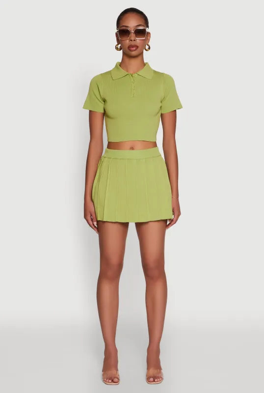 Daisy High Waisted Pleated Mini Skort sold by Rainbow