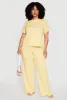Plus Size Textured Knit Solid Wide Leg Pants sold by Rainbow