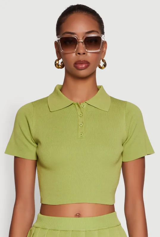 Daisy Classic Fit Short Sleeve Cropped Polo Shirt sold by Rainbow