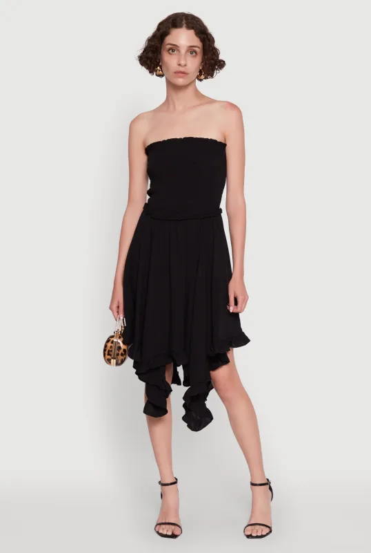 Smocked Handkerchief Hem Tube Dress sold by Rainbow