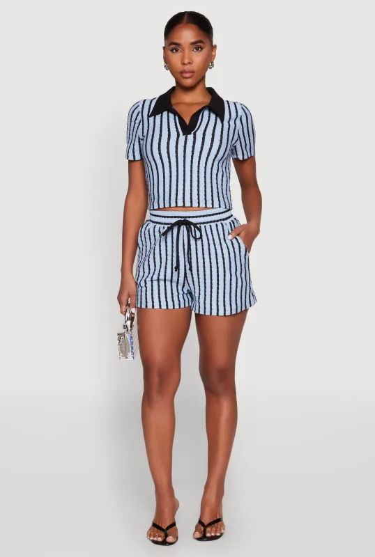 Striped High Waisted Shorts sold by Rainbow