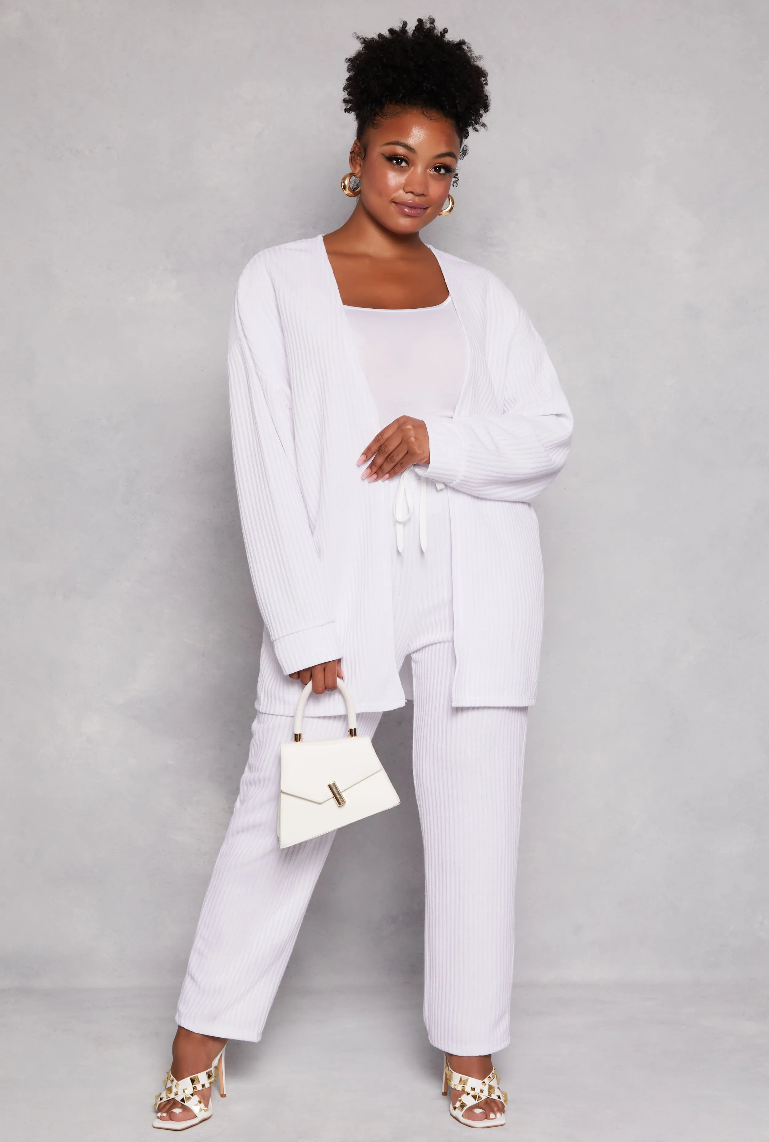 Plus Size Ribbed Knit Drawstring Pants sold by Rainbow