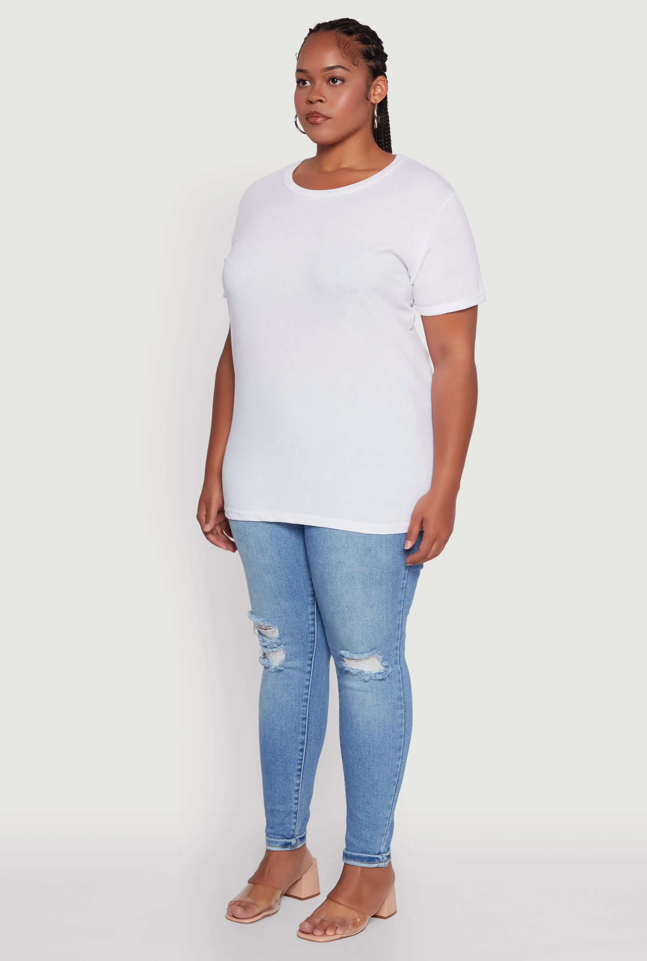 Plus Size Crew Neck Short Sleeve T-Shirt sold by Rainbow product image thumbnail 5