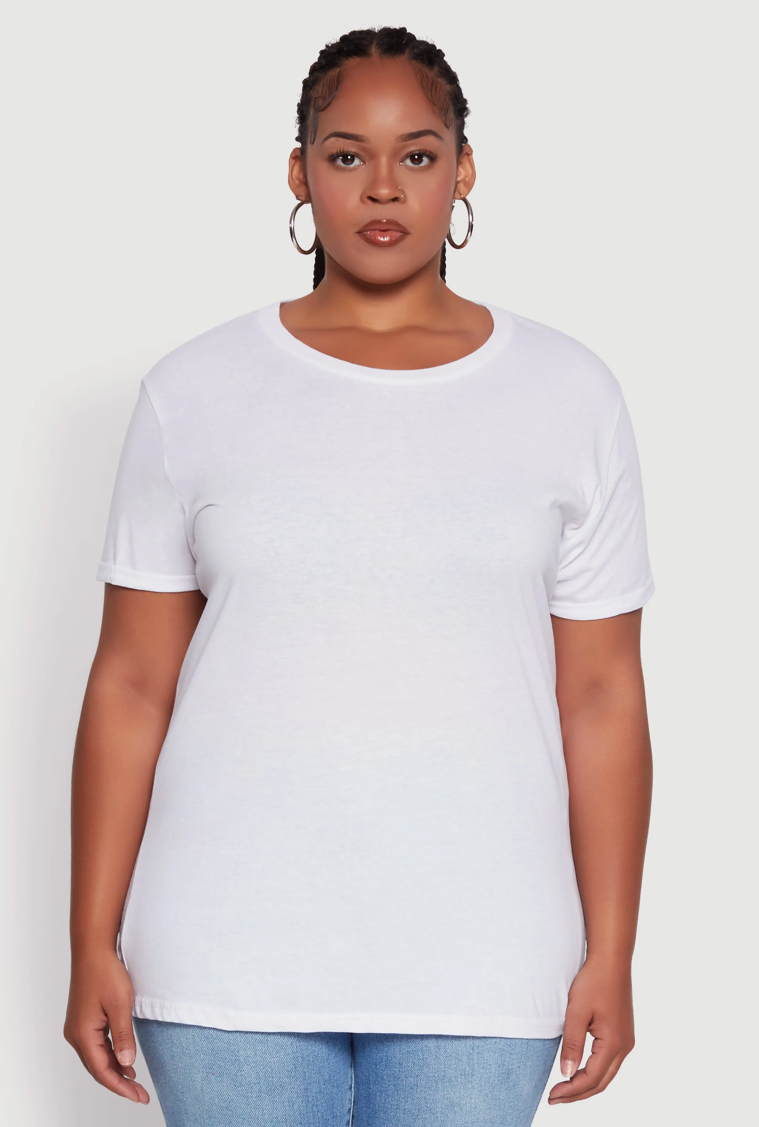 Plus Size Crew Neck Short Sleeve T-Shirt sold by Rainbow product image thumbnail 2