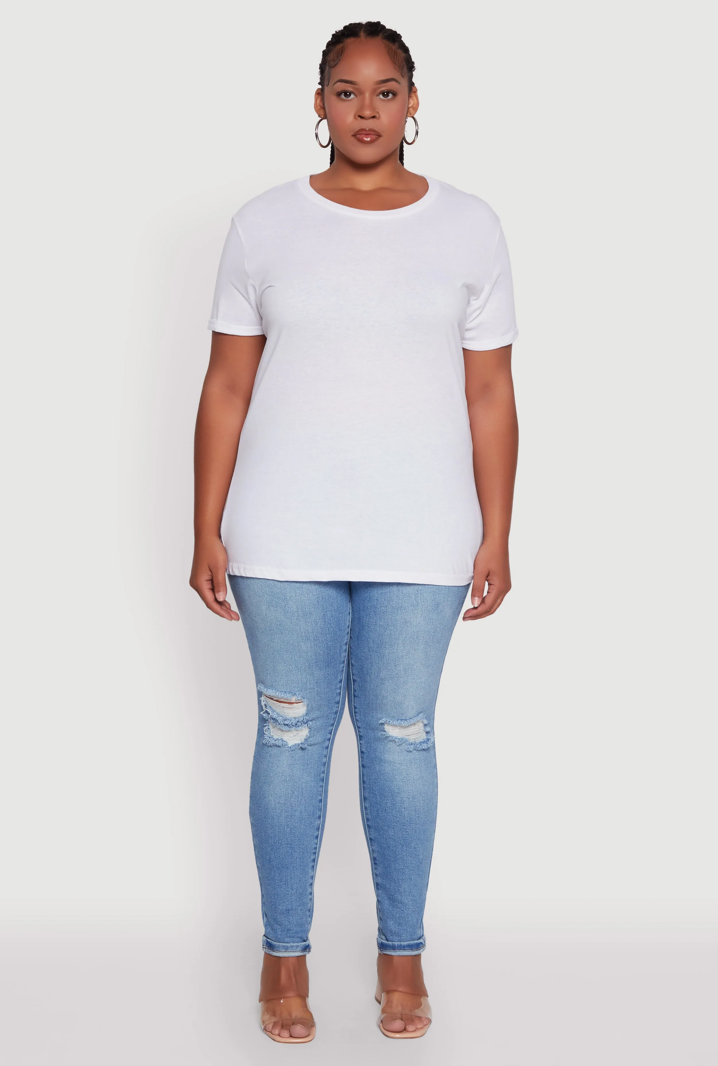 Plus Size Crew Neck Short Sleeve T-Shirt sold by Rainbow product image thumbnail 3