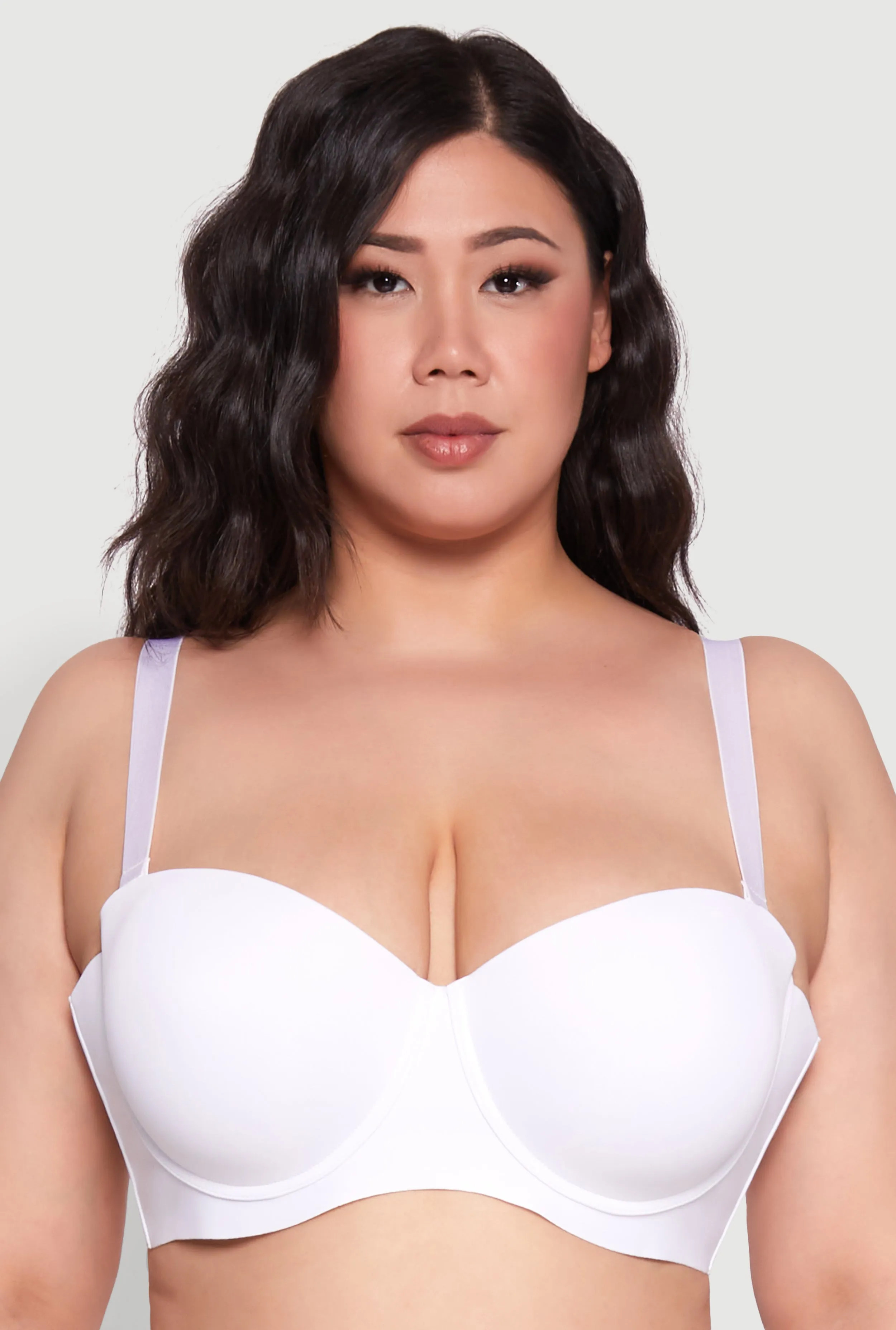 Plus Size Laser Cut Seamless Balconette Bra | Convertible to Strapless sold by Rainbow
