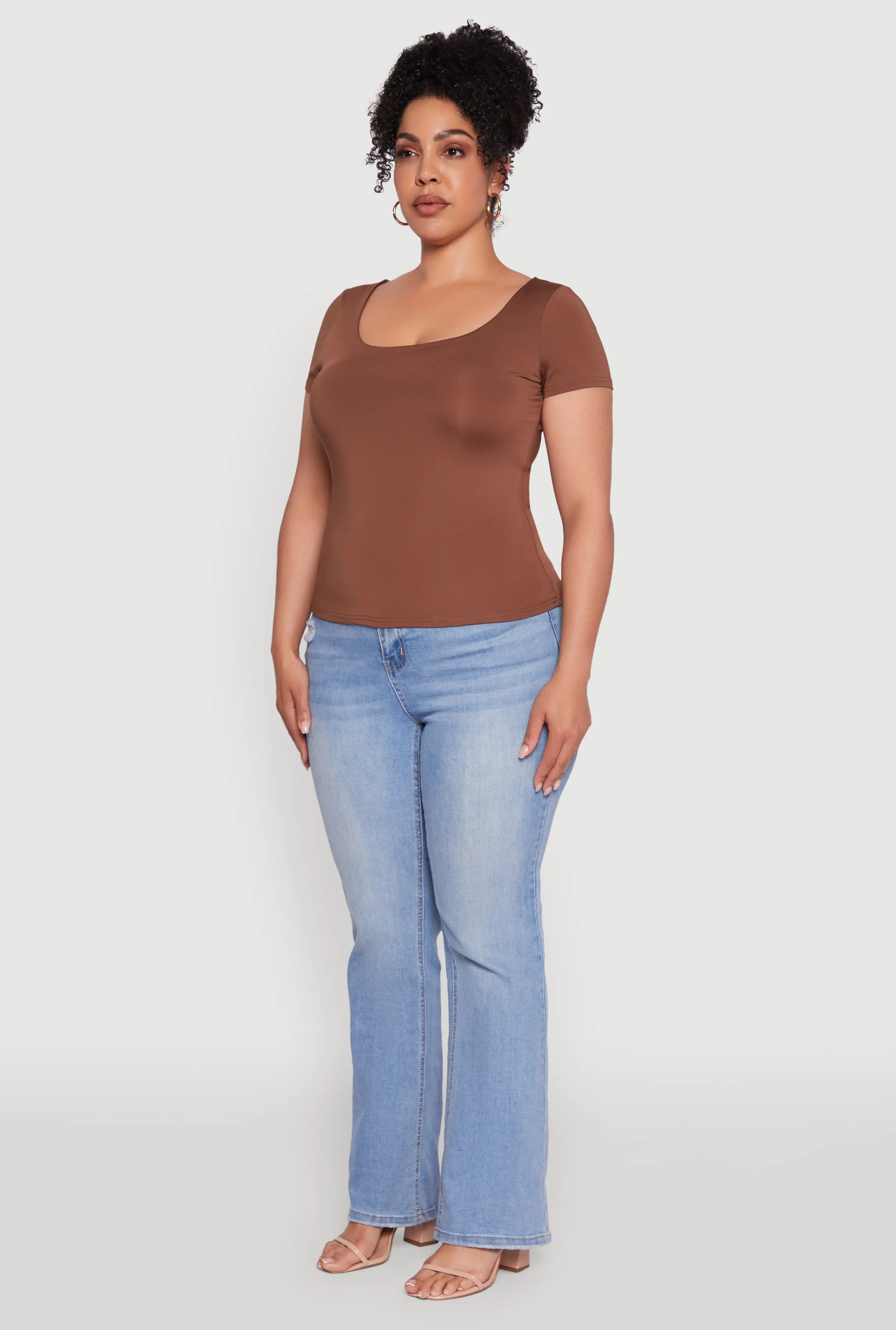 Plus Size Daisy Classic Fit Solid Scoop Neck T-Shirt sold by Rainbow product image thumbnail 5