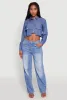Classic Fit Long Sleeve Cropped Shirt with Flap Pocket sold by Rainbow