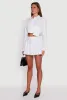 Trendy Pinstripe Detail Cropped Shirt with Flap Pocket sold by Rainbow